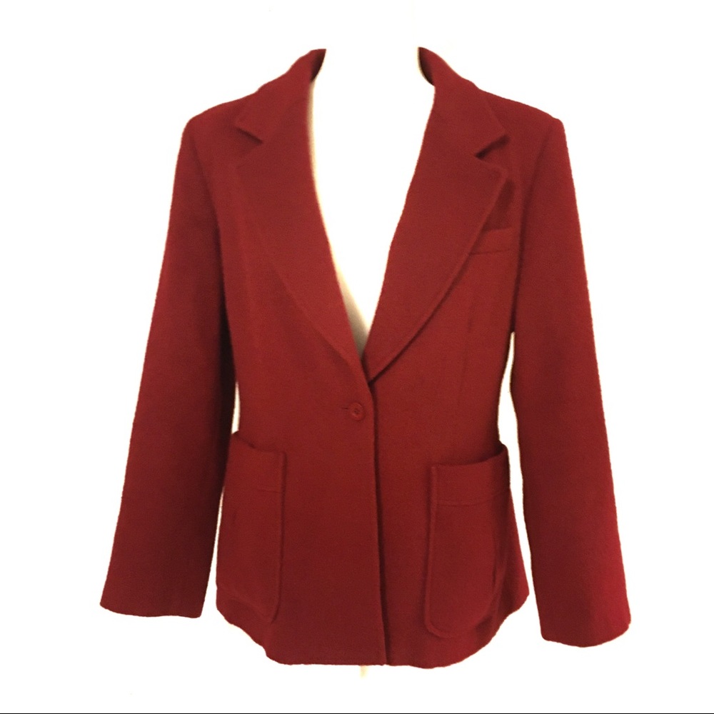 Vintage Harve Benard Alpaca Wool Blazer Jacket Red